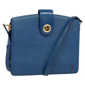 Authentic LOUIS VUITTON Epi Capuchin Shoulder Bag Blue M52345 LV
